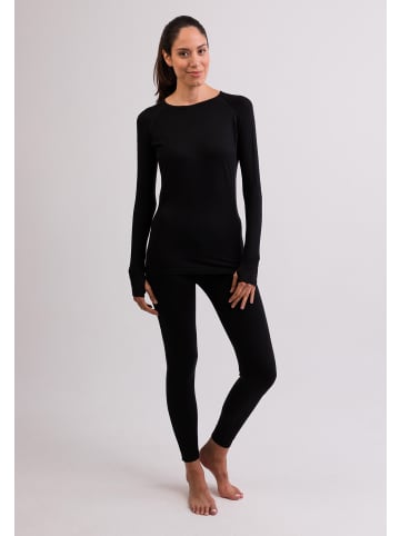 CASH-MERE.CH High Performance Sportwäsche Langarm-Shirt in Schwarz