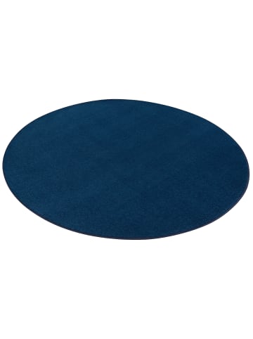 Snapstyle Velours-Teppich Joy Rund in dunkelblau