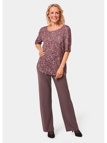 GOLDNER Chiffonbluse mit farbbrillantem Druck in pflaumenviolett / altrosé / gemustert