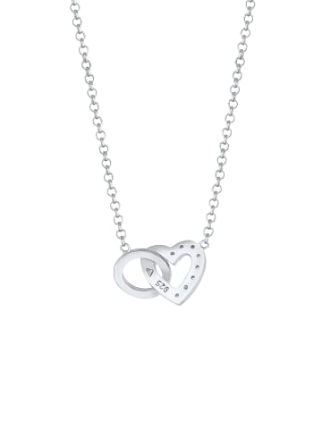 Elli DIAMONDS  Halskette 925 Sterling Silber Herz, Kreis in Silber