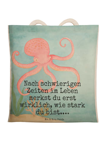 Mr. & Mrs. Panda Schultertasche Tintenfisch Design mit Spruch in Weiß