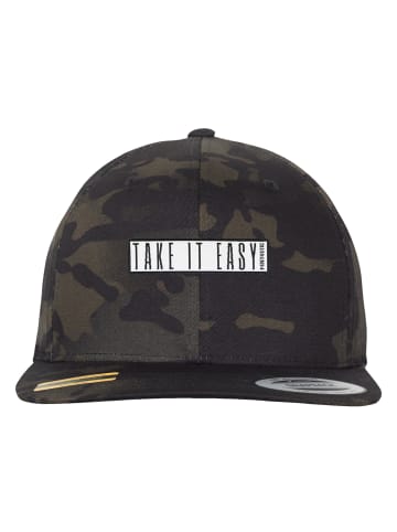 F4NT4STIC Snapback Take It Easy in black multicam