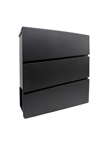 relaxdays Briefkasten in Schwarz - (B)35,5 x (H)37,5 x (T)10,5 cm