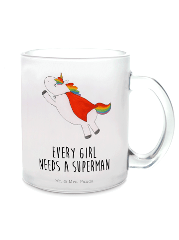 Mr. & Mrs. Panda Tee Tasse Einhorn Super mit Spruch in Transparent