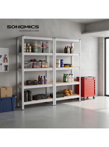 SONGMICS 2er-Set: Schwerlastregal Cozory in Silbern - (B)30 x (H)150 x (T)75 cm