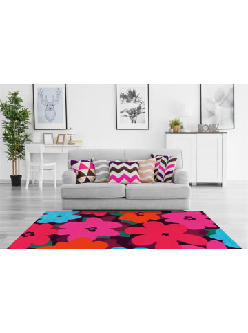 Kurzflor Teppich Samuel 4135 in Multicolor Pink
