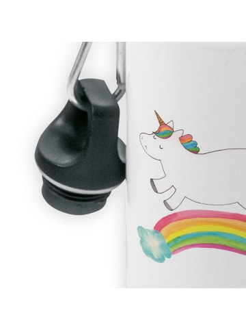 Mr. & Mrs. Panda Trinkflasche Einhorn Regenbogen ohne Spruch in Weiß