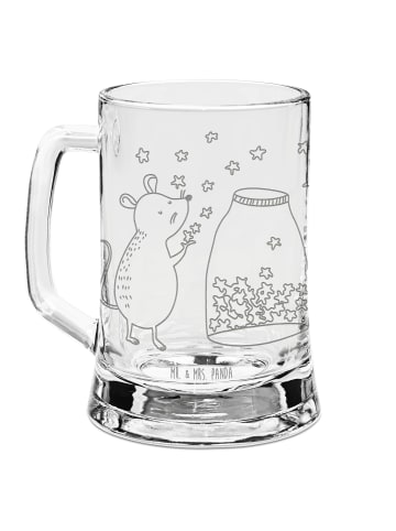 Mr. & Mrs. Panda Bierkrug Maus Sterne ohne Spruch in Transparent