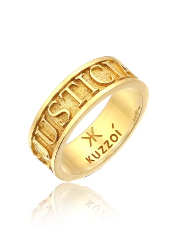 KUZZOI Ring 925 Sterling Silber Statement in Gold