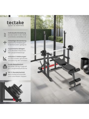 tectake Squat Rack Creed bodenschonende Kunststoffkappen, inklusive 2 Aufnahmen für Hant