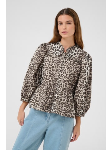Karen By Simonsen Langarm-Bluse KBUlrike Feminine in Ulrike print - Simply taupe