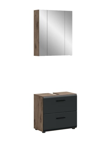 ebuy24 Badmöbelset Ice (2-teilig) Schwarz 60 x 30 cm