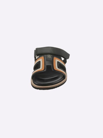 Heine Pantolette in schwarz-orange