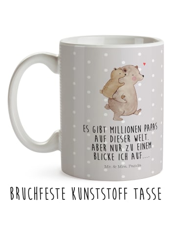 Mr. & Mrs. Panda Kindertasse Papa Bär mit Spruch in Grau Pastell