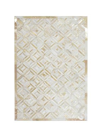 Kayoom Kurzflor Teppich Spark 410 in elfenbein - gold - rechteckig
