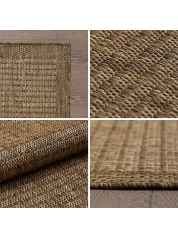 KADIMA DESIGN Teppich Outdoor Flachgewebe Uni-Farbe Polypropylen Balkon in Braun