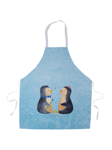 Mr. & Mrs. Panda Schürze Pinguin Pärchen ohne Spruch in Eisblau
