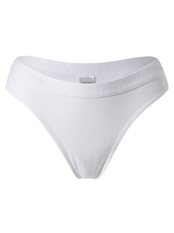 Yenita® Strings 3er Set Damen Tanga mit elastischem Logobund in schwarz-weiss-pflaume