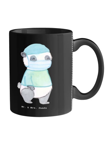 Mr. & Mrs. Panda Geschenktasse Operationsassistent Herz ohne Spruch in Schwarz