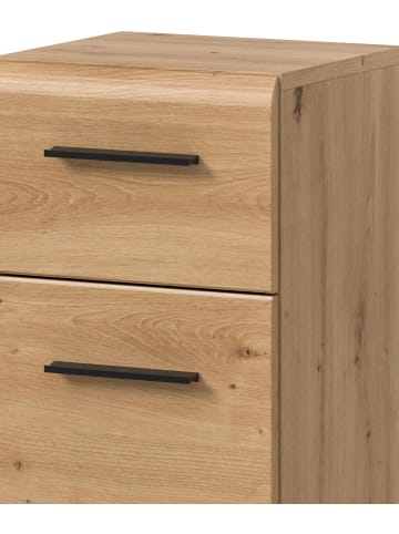 Inn.Furn Midischrank in Eiche Artisan, Bad Unterschrank mit Vollauszug Schubkasten