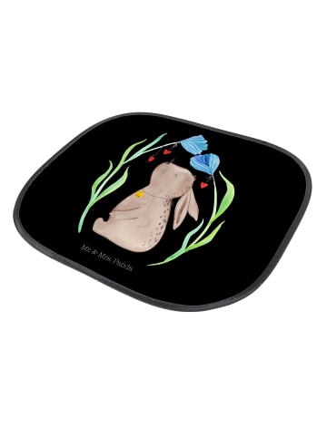 Mr. & Mrs. Panda Auto Sonnenblende Hase Blume ohne Spruch in Schwarz