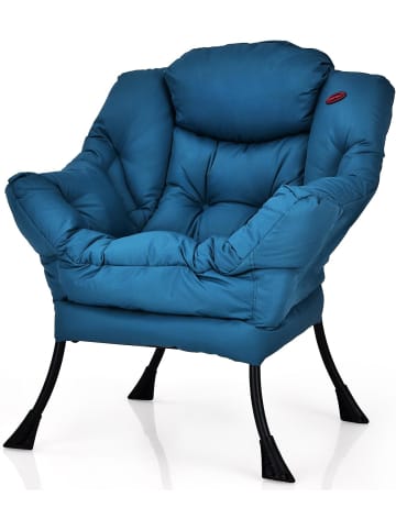 COSTWAY Sessel gepolstert Relaxsessel in Blau