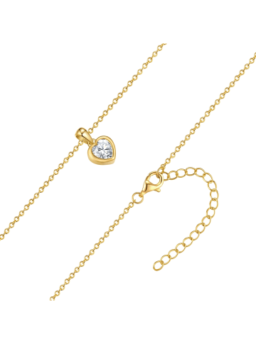 Rafaela Donata Halskette Herz aus Sterling Silber mit Zirkonia in gelbgold