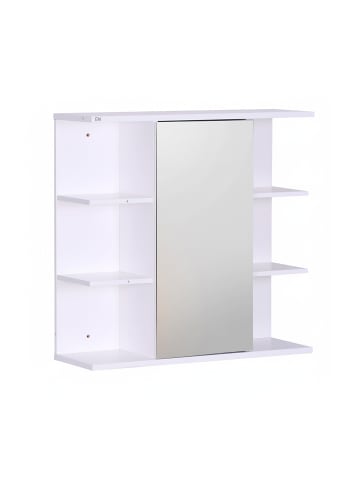 relaxdays Spiegelschrank in Weiß - (B)62 x (H)64 x (T)21 cm