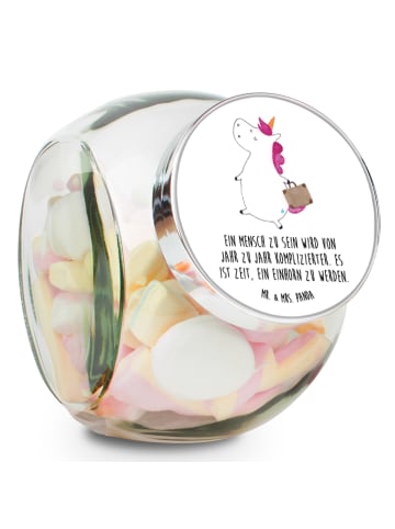 Mr. & Mrs. Panda Bonbonglas Einhorn Koffer mit Spruch in Weiß