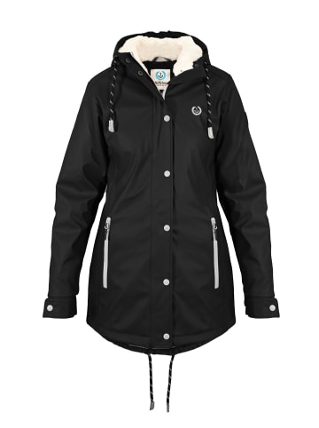 MADSea Winter Regenparka gefüttert halblang in schwarz
