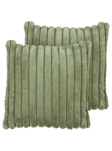 Beliani 2er-Set Dekokissen RAKYA in Grün