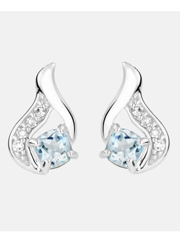 Diamant L'éternel Ohrringe aus 375 Weißgold mit 0.32 Karat Diamant mit Topas