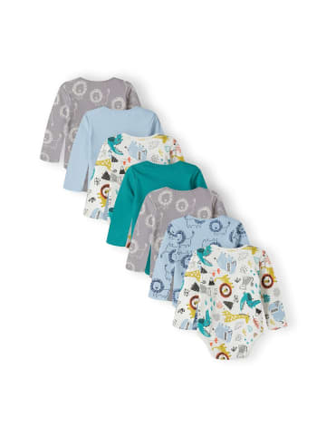 Minoti 7er-Set: Langarmbody 21babypack14 in hellblau