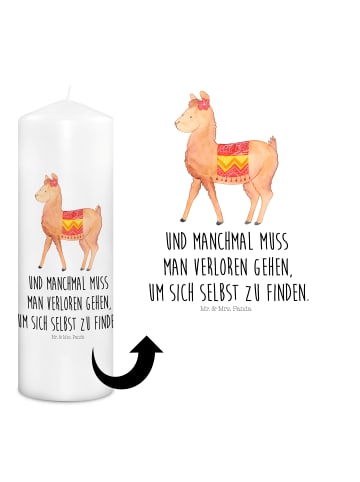 Mr. & Mrs. Panda Adventskerze Alpaka Stolz mit Spruch in Weiß