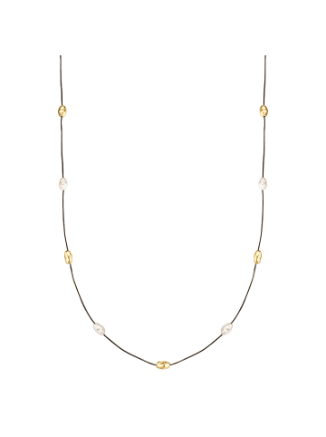 Yokoamii Kette aus Messing mit Perle (synth.) in gelbgold