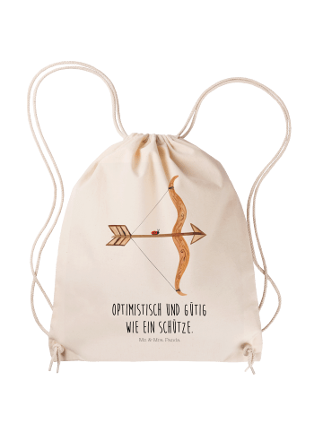 Mr. & Mrs. Panda gym tasche Sternzeichen Schütze mit Spruch in Creme