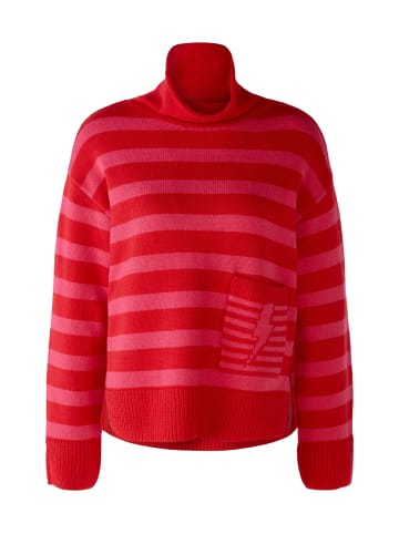 Oui Pullover Baumwollmischung mit Wolle in pink red