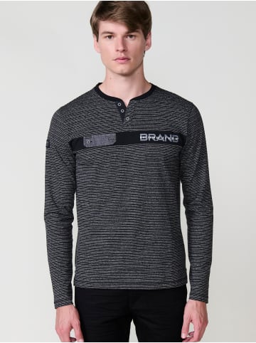 KOROSHI Langarm-t-shirt in SCHWARZ