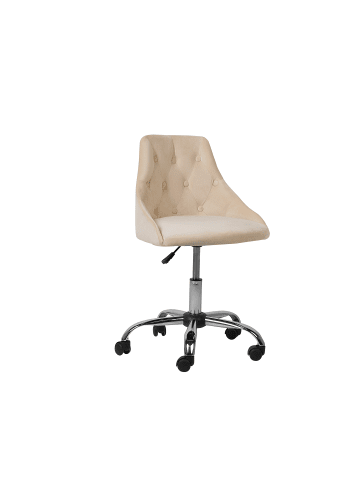 Beliani Bürostuhl PARRISH in Beige/Schwarz/Silber - (W) 60 x (H) 75 x (L) 60 cm