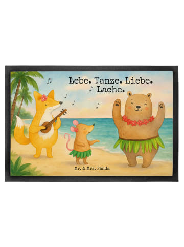 Mr. & Mrs. Panda Fußmatte außen Waldtiere Aloha Design mit Spruch in Weiß