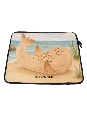 Mr. & Mrs. Panda Laptop Bag Robbe Liegen Design ohne Spruch in Weiß