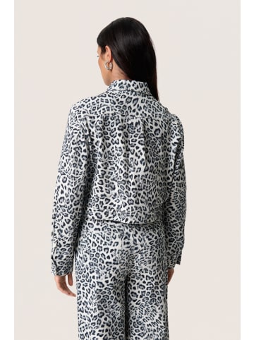 Soaked in Luxury Jeanshemd SLSandja Baggy fit in Grey Leopard Patteren