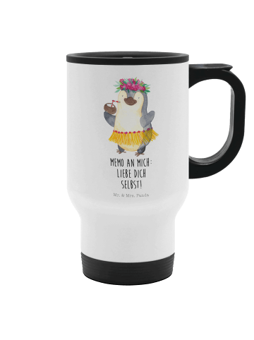Mr. & Mrs. Panda Kaffee-Thermobecher Pinguin Kokosnuss mit Spruch in Weiß