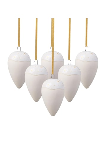 like. by Villeroy & Boch 6er Set Ornamente Tropfen Winter Glow in beige