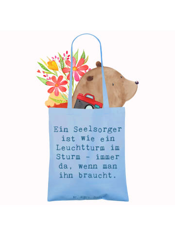 Mr. & Mrs. Panda Tragetasche Spruch Seelsorger Leuchtturm mit Sp... in Sky Blue