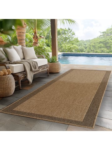 KADIMA DESIGN Teppich In-/Outdoor Jute-Optik Flachgewebe Bordüre Polypropylen