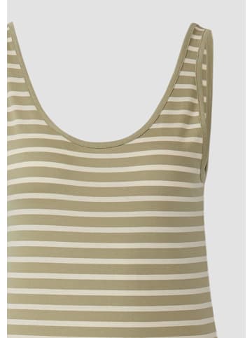 QS Kleid lang in Grün-beige
