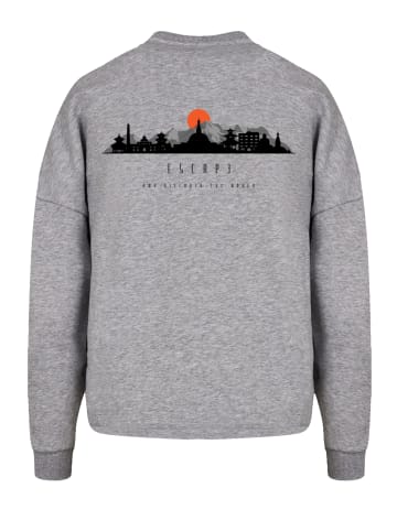 F4NT4STIC Oversize Sweatshirt Oversize Discover the World Asia in grau meliert