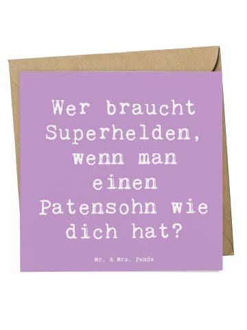 Mr. & Mrs. Panda Deluxe Karte Spruch Patensohn Held mit Spruch in Lavendeltraum