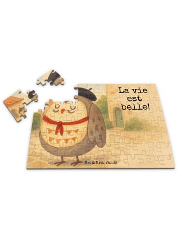 Mr. & Mrs. Panda Puzzle Eule Frankreich Design mit Spruch in Weiß